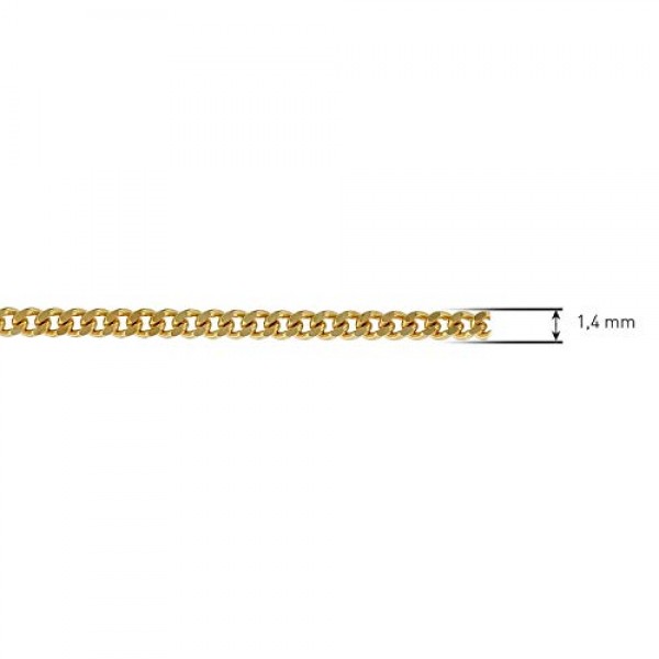 Trendor 목걸이 골드 333(8캐럿) 커브 체인, 폭 1.4mm, 이 골드 체인은 남성 또는 여성을 위한 주얼리입니다. 아름다운 선물 아이디어, 진짜 금, 71965
