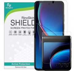 Motorola Razr+ Plus(2023)용 RinoGear 화면 보호기(내부 및 외부) 화면 보호기 케이스 친화적인 액세서리 유연한 풀 커버리지 투명 TPU 필름