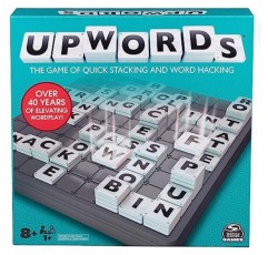 Upwords, 쌓을 수 있는 문자 타일 및 회전 게임 보드를 사용한 단어 게임, 새로운 2023 버전 | 가족 게임의 밤을 위한 게임 | 성인 및 8세 이상 어린이를 위한 가족 게임