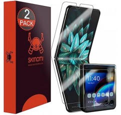 Motorola Razr+, Plus(2023)(2팩)과 호환되는 Skinomi 화면 보호기 투명 TechSkin TPU 기포 방지 HD 필름