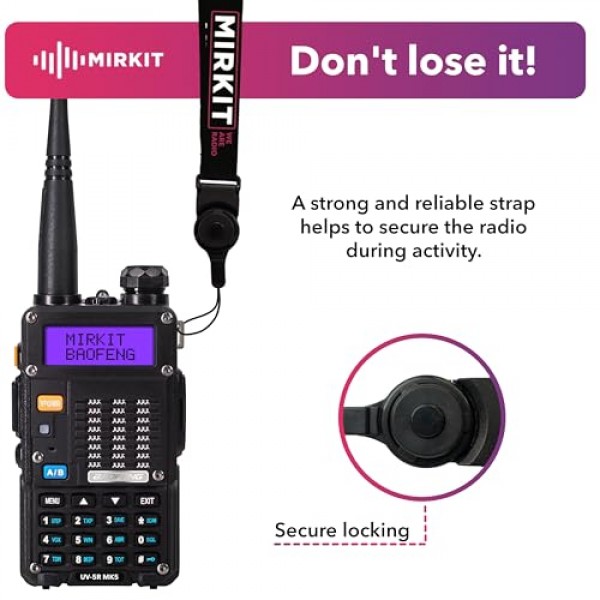 Mirkit Edition BAOFENG UV-5R MK5(UV-5R 3세대) 8W 최대 전력 2024 VHF/UHF 144-148/420-450 MHz 워키토키 풀 키트 Ham 라디오(Baofeng 배터리 1800mAh 및 끈 및 Mirkit 채널 목록 포함)