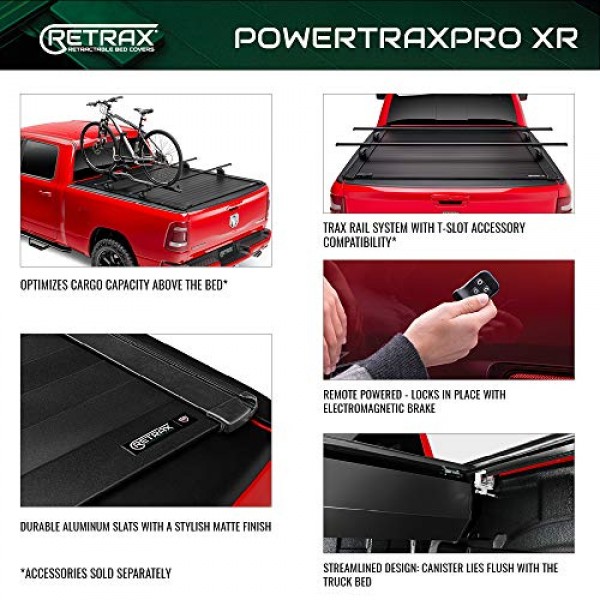 RETRAX XR 개폐식 트럭 베드 토너 커버 | T-90481 | 2019 - 2023 Chevy/GMC Silverado/Sierra에 적합, MultiPro/Flex 테일게이트와 함께 작동(Carbon Pro 침대와 호환되지 않음) 5' 10