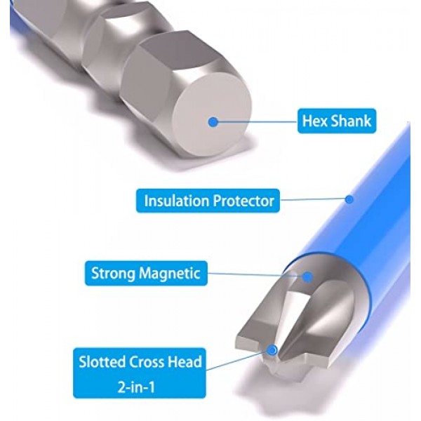 2023 새로운 10pcs 자기 특수 플랫 슬롯 필립스 크로스 헤드 스크루 드라이버 비트 세트 전기 PH2 비트 1/4 인치 육각 섕크 스크류 드라이버 드릴 비트
