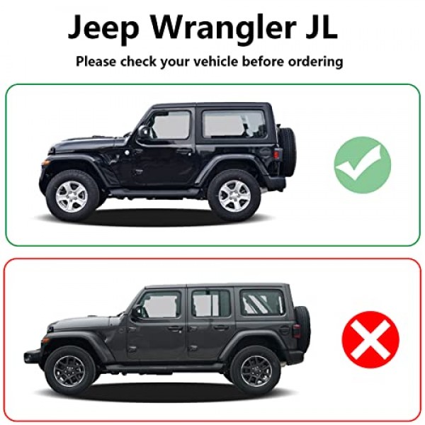 2018-2024 Jeep Wrangler JL 2 도어용 러닝 보드 드롭 사이드 스텝 바