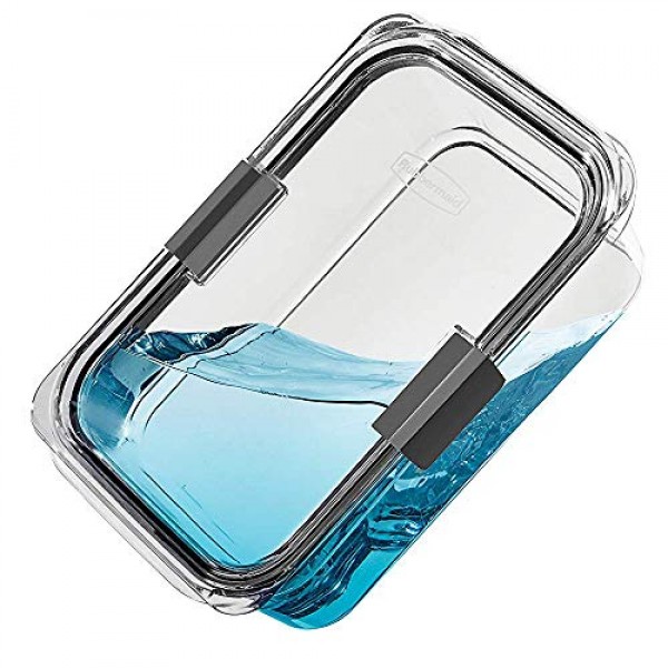 Rubbermaid Brilliance 식품 저장 용기, 대형, 9.6컵, 투명 2024351