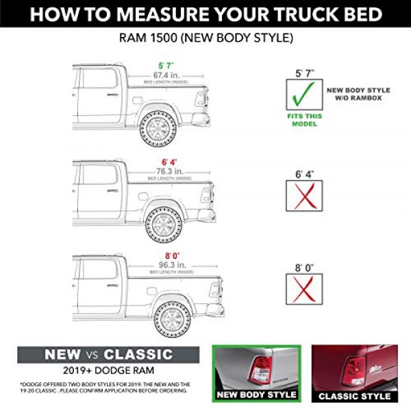 Gator MT 개폐식 트럭 베드 토너 커버 | G401MT | 2019 - 2023 RAM Ram 1500 5' 7인치 침대(67.4인치)에 적합