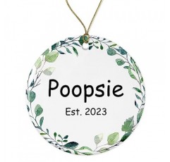 Poopsie 예상 2023 장식품 - New Poopsie 2023 - Poopsie를 위한 크리스마스 트리 장식품 - Poopsie 선물 Poopsie to Be를 위한 선물 - 양면에 인쇄된 세라믹 장식품