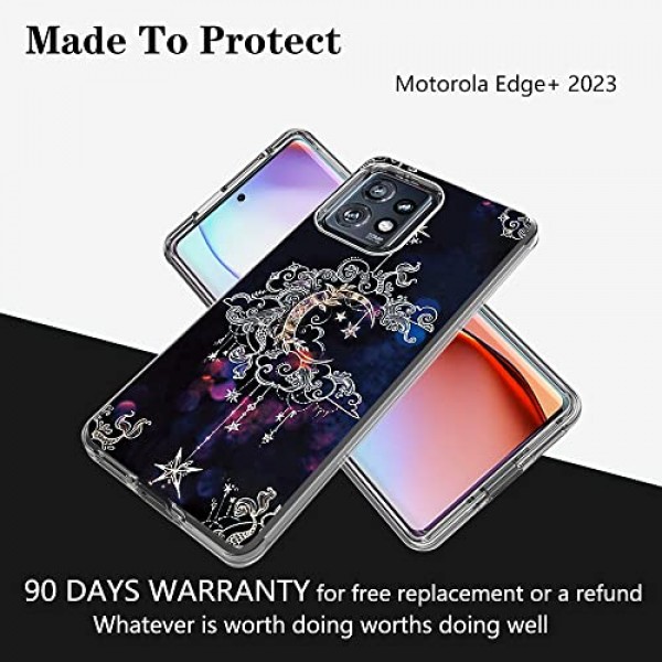 Motorola Edge+ 2023 케이스용 DDTKZC, Motorola Edge+ 2023(Wiccan)용 충격 방지 낙하 보호 2 in 1 하이브리드 하드 PC 소프트 TPU 케이스