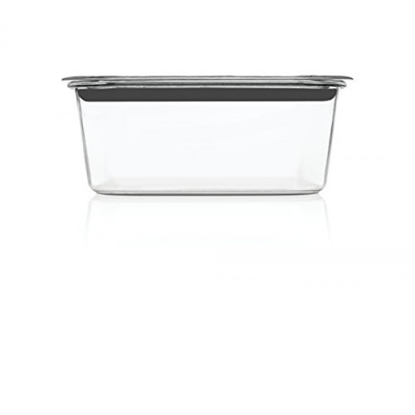 Rubbermaid Brilliance 유리 보관함 뚜껑이 있는 3.2컵 식품 용기, BPA 무함유 및 누출 방지, 중간, 투명, 4팩 및 Brilliance 식품 보관 용기, 대형, 9.6컵, 투명 2024351