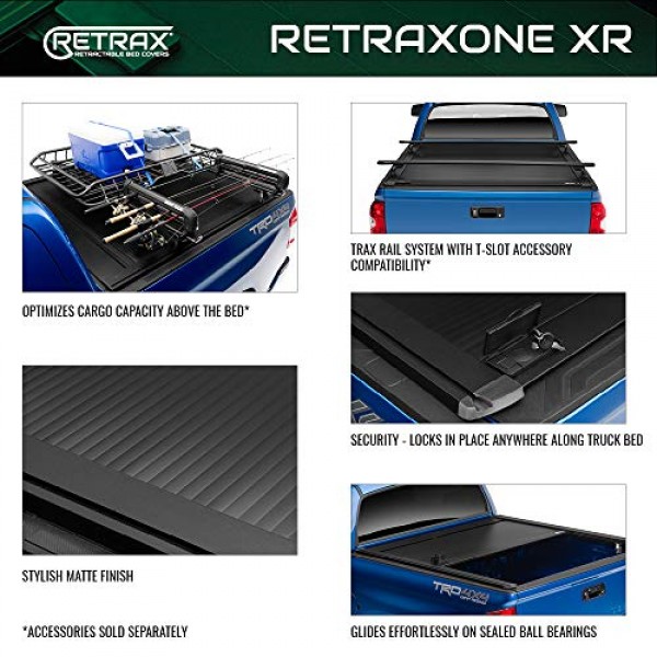 RetraxONE XR 접이식 트럭 베드 토너 커버 | T-60243 | 2019 - 2023 Dodge Ram 1500에 적합, 다기능(분할) 테일게이트 5' 7