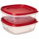 Rubbermaid 608866900580 Easy Find 뚜껑 사각형 9컵 식품 저장 용기 2개, 2, 빨간색