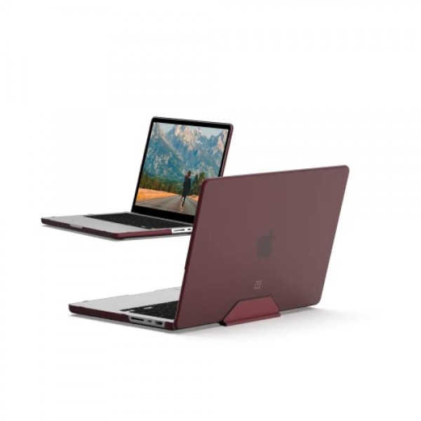 [U] UAG 제작 MacBook Pro 14인치 케이스 2021-2023 A2918 A2992 M3/M3 Pro/Max, A2779 M2 Pro/Max, A2442 M1 Pro/Max 슬림 스크래치 방지 쉘 터치 ID DOT 보호 노트북 커버, 핑크 Abuergine