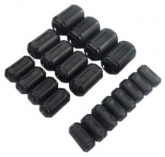 (20 pcs 팩) 3mm/5mm/7mm/9mm/13mm 직경 케이블용 클립 온 페라이트 링 코어 rfi emi 소음 억제기 케이블 클립, 블랙