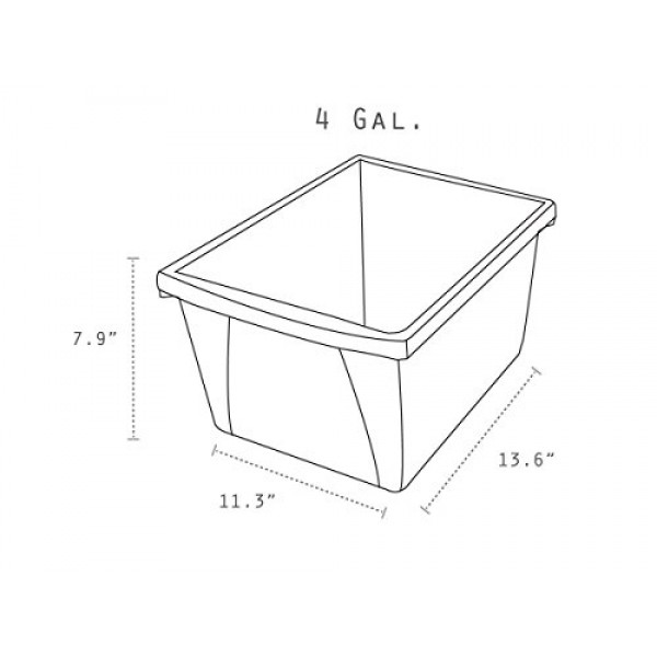 Storex 4갤런(15L) 휴지통, 13.63 x 7.87 x 11.25인치, 파란색(61505A06C)