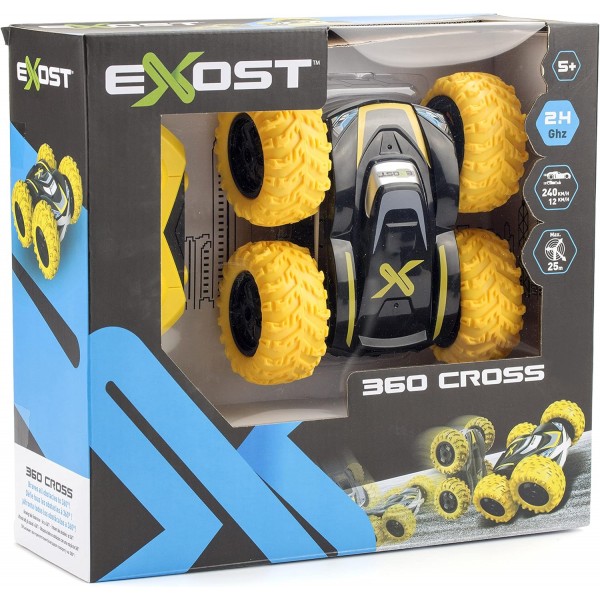 EXOST RC 20257 360 CROSS by Silverlit 원격 제어 자동차 2.4 Ghz 장난감 자동차 구색 3 Couleurs Rouge/ Jaune/ Vert - Echelle 1: 18 Ages 5+ 모듬 색상