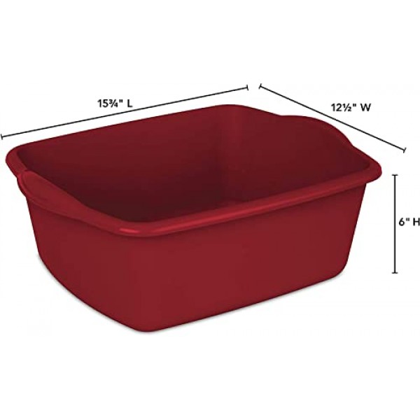 STERILITE 12QT RED Sterlite 12쿼트 접시 세면기, 1팩