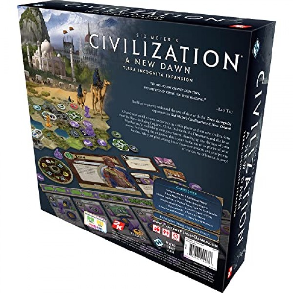 Civilization A New Dawn Terra Incognita 보드 게임 확장 | 성인과 청소년을 위한 전술 전략 게임 | 14세 이상 | 2-5명의 플레이어 | 평균 플레이 시간 1~2시간 | 판타지 플라이트 게