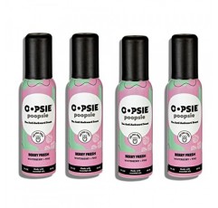 Oopsie Poopsie Pre Poop 스프레이 - 욕실용 천연 Pre Poo 화장실 스프레이 4팩, 냄새 제거 및 당혹감 제거, 여행용 크기 Pre Poo 공기 청정제 스프레이(베리 프레쉬)