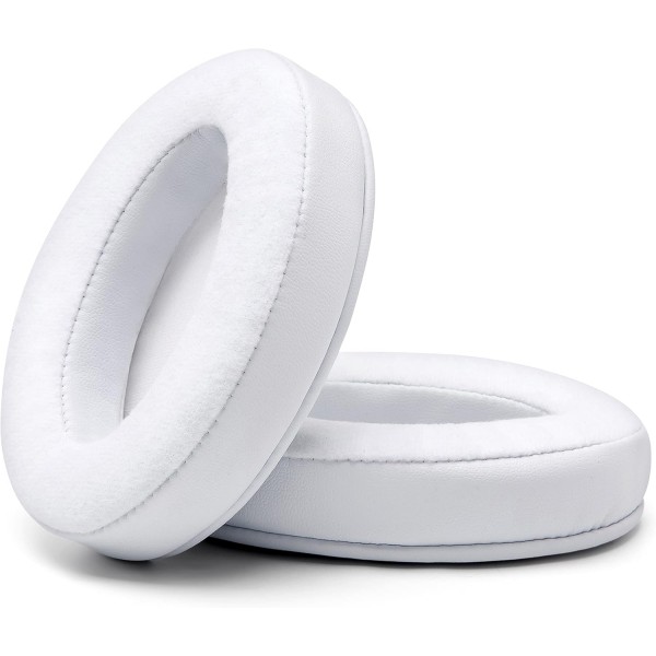 WC PadZ Velor - Wicked Cushions의 Ultimate Ear Pads - Audio Technica, HyperX, SteelSeries Arctis 등과 호환 가능 - 매우 두꺼움 - 큰 구멍 - 부드러운 메모리 폼 | 흰색 흰색