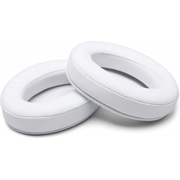 WC PadZ Velor - Wicked Cushions의 Ultimate Ear Pads - Audio Technica, HyperX, SteelSeries Arctis 등과 호환 가능 - 매우 두꺼움 - 큰 구멍 - 부드러운 메모리 폼 | 흰색 흰색