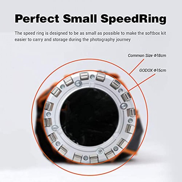 Godox QR-P70 27.5인치/70cm 파라볼릭 소프트박스 퀵 릴리스, 디퓨저/허니컴 그리드 포함, SL-60W VL150II SL150III FV150 AD600 Pro Bowens 마운트 라이트용 휴대용