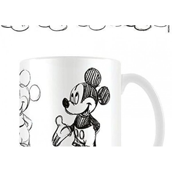 Mickey Mouse Walt Disney Coffee Mug Sketch Process 화이트, 1개입(1개들이)