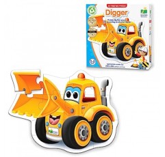 Learning Journey International – 나의 첫 번째 대형 차량 바닥 퍼즐 – Digger – 2세 이상 남아 및 여아를 위한 유아 퍼즐 및 선물, 여러 색상