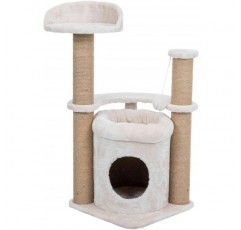 TRIXIE Nayra Scratching Post with Condo, Two Platforms, Dangling Bobble, Taupe, 높이 83cm