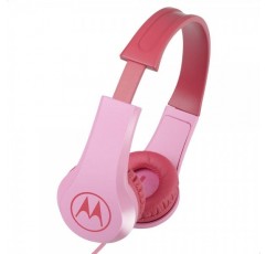 Motorola Lifestyle Squads 200 - 유선 아동용 헤드폰 - 85dB의 제한된 음량, 유연성과 내구성, 청력 보호 및 음악 공유 기능, 항알레르기 쿠션(BPA-free) - 핑크 SQUADS200 PINK