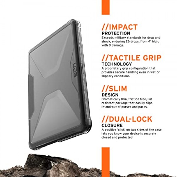 Dell Latitude 3120 케이스용으로 설계된 URBAN ARMOR GEAR UAG, 교육용 11인치(2-in-1) 노트북 - 충격 흡수, 고강도, 견고한 경량 낙하 보호 커버, Armor Shell Transparent Ice