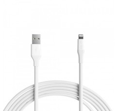 Amazon 기본 - 2팩 USB-A - 라이트닝 ABS 충전기 케이블, Apple iPhone 14 13 12 11 X Xs Pro, Pro Max, Plus, iPad, 10,000 굴곡 수명, 10피트, 흰색용 MFi 인증