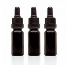 Infinity Jars 10ml(.34fl oz) 검정색 자외선 유리병 및 유리 점안액 3팩