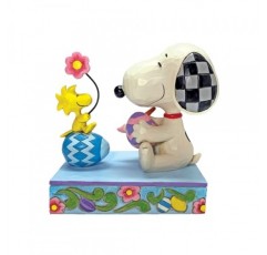 Jim Shore의 Enesco 땅콩 스누피 & 우드스톡 부활절 달걀, 작은 조각상, 4.25인치