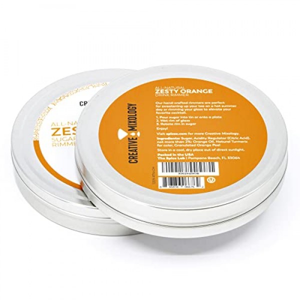The Spice Lab 마티니와 마가리타용 제스티 오렌지 슈가 글라스 칵테일 리머 - 훌륭한 오렌지 설탕 마가리타 리머 - 글루텐 프리, 비유전자 변형 성분(GMO) 없음, MSG 없음 완
