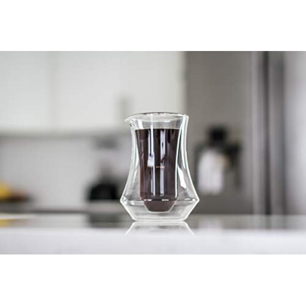 PIQUE 커피 카라페, 핸드메이드, 이중벽, 촉감이 시원하면서도 커피를 뜨겁게 유지합니다, 10oz(300ml)