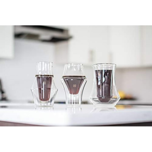 PIQUE 커피 카라페, 핸드메이드, 이중벽, 촉감이 시원하면서도 커피를 뜨겁게 유지합니다, 10oz(300ml)