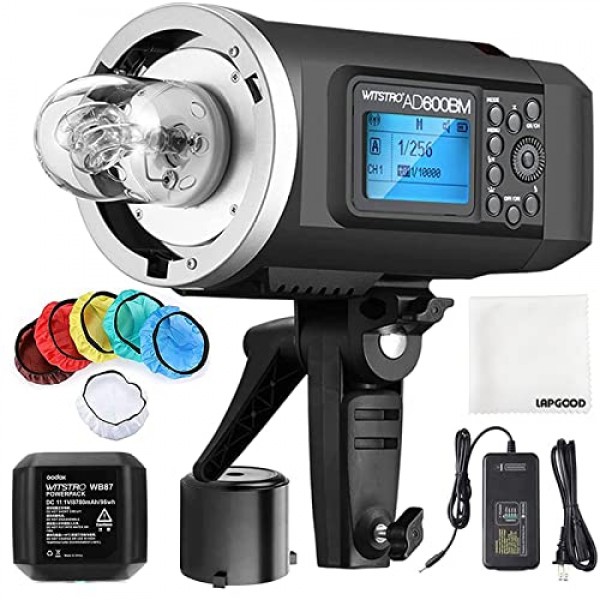 Godox AD600BM 실외 플래시 Bowens 마운트 600Ws GN87 HSS 스트로브 라이트, 2.4G 무선, 8700mAh 배터리, 0.01-2.5초 내에 500회 최대 전력 플래시 재활용 제공