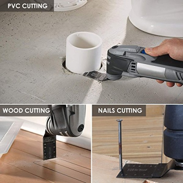 진동 톱날, Wallfire 20개 금속/목재 진동 멀티툴 세트 Fein Multimaster, Ryobi, Milwaukee, Bosch, Dewalt, Rockwell, Makita 등을 위한 퀵 릴리스 톱날