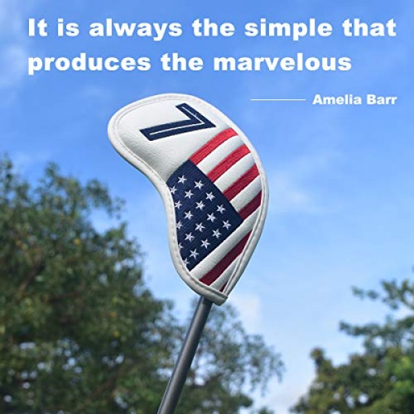 골프 아이언 헤드 커버 세트 아이언 헤드 커버 웨지 커버 골프 아이언 클럽 커버 PXG0311에 대한 미국 미국 국기