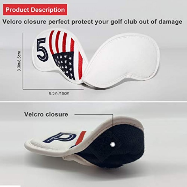 골프 아이언 헤드 커버 세트 아이언 헤드 커버 웨지 커버 골프 아이언 클럽 커버 PXG0311에 대한 미국 미국 국기
