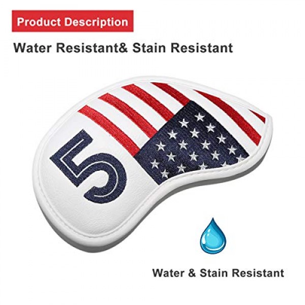 골프 아이언 헤드 커버 세트 아이언 헤드 커버 웨지 커버 골프 아이언 클럽 커버 PXG0311에 대한 미국 미국 국기