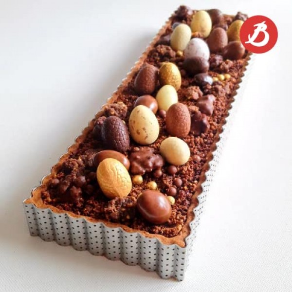 de Buyer 천공 홈이 있는 직사각형 타르트 링 - 아름답게 바삭바삭한 타르트를 굽는 데 적합 - 사용하기 쉽고 깨끗함 - 프랑스산