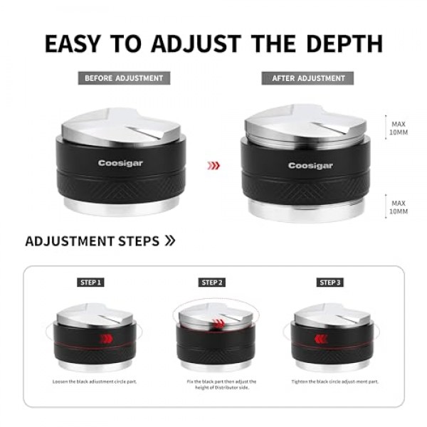 54mm 커피 분배기 및 탬퍼, 듀얼 헤드 커피 레벨러는 54mm Breville Portafilter,Professional Espresso Hand Tamper에 적합합니다.