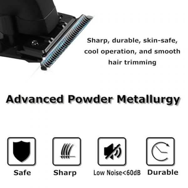 KEMEI 2299 남성용 전문 헤어/수염 트리머 T 블레이드, 무선 충전식 이발사 용 제로 갭 헤어 클리퍼