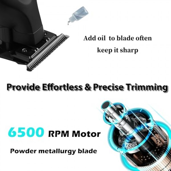 KEMEI 2299 남성용 전문 헤어/수염 트리머 T 블레이드, 무선 충전식 이발사 용 제로 갭 헤어 클리퍼