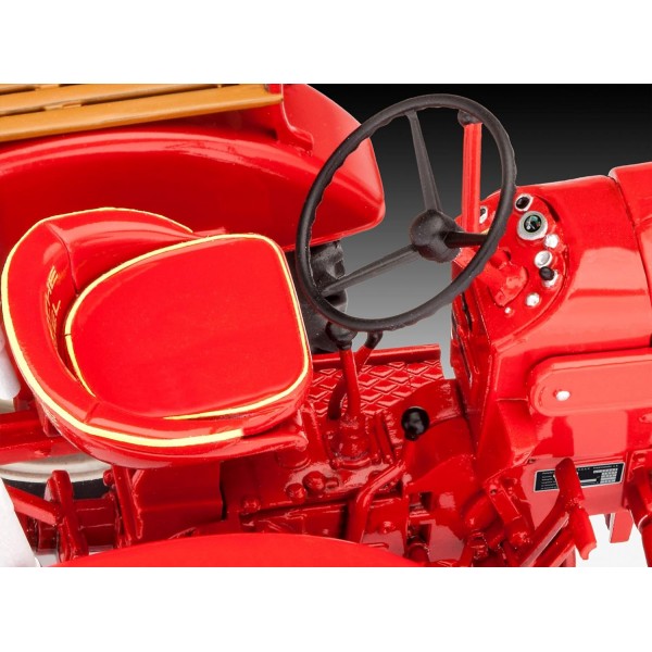 Revell 07823 트랙터 Porsche Junior 108 Farming Simulator Edition, 직접 조립할 수 있는 트랙터의 전설, 쉬운 클릭 시스템을 갖춘 초보자를 위한 1:24, 10.7cm 모델 키트, 컬러 부품, 빨