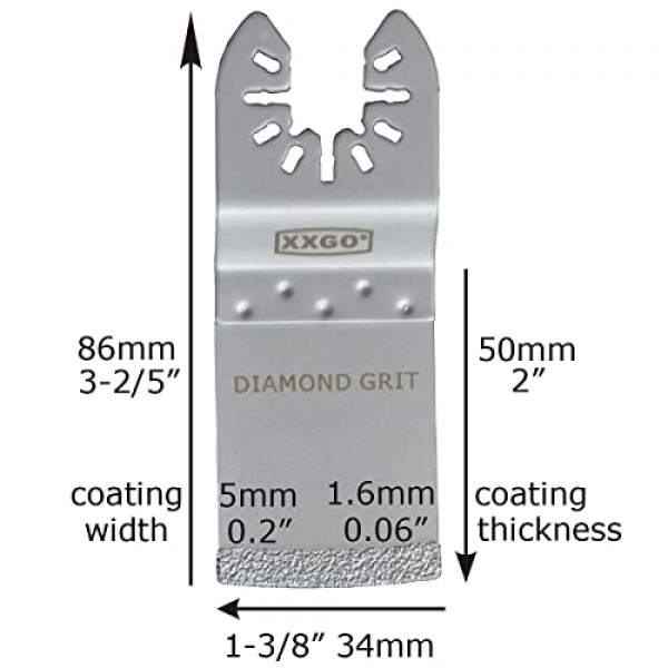 XXGO 4 Pcs 그라우트 제거용 진동 멀티 도구 다이아몬드 블레이드 진동 도구 플러시 커팅 타일 Bosch Dremel Fein Makita Milwaukee Ridgid Ryobi XG3304D와 호환되는 벽돌 다이아몬드 블