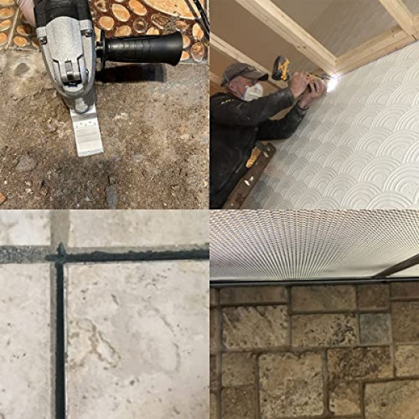 XXGO 4 Pcs 그라우트 제거용 진동 멀티 도구 다이아몬드 블레이드 진동 도구 플러시 커팅 타일 Bosch Dremel Fein Makita Milwaukee Ridgid Ryobi XG3304D와 호환되는 벽돌 다이아몬드 블