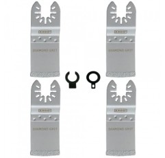 XXGO 4 Pcs 그라우트 제거용 진동 멀티 도구 다이아몬드 블레이드 진동 도구 플러시 커팅 타일 Bosch Dremel Fein Makita Milwaukee Ridgid Ryobi XG3304D와 호환되는 벽돌 다이아몬드 블