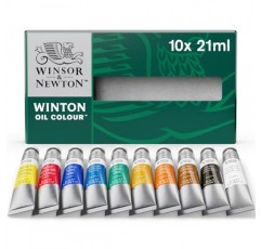 Winsor & Newton Winton 유성 페인트, 기본 세트, 10 x 21ml 튜브
